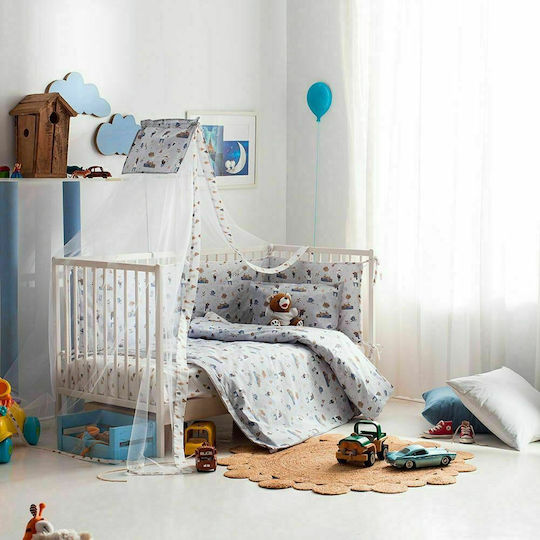 Vesta Home Set Copertă de Pătuț cu Față de Pernă Woodland Gri 120x160cm.