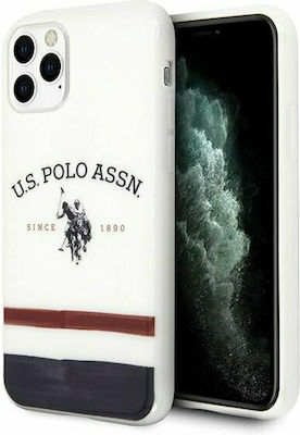 U.S. Polo Assn. Tricolor Blurred Cover Coperta din spate Sintetic Alb (iPhone 11 Pro Max) USHCN65PCSTRB