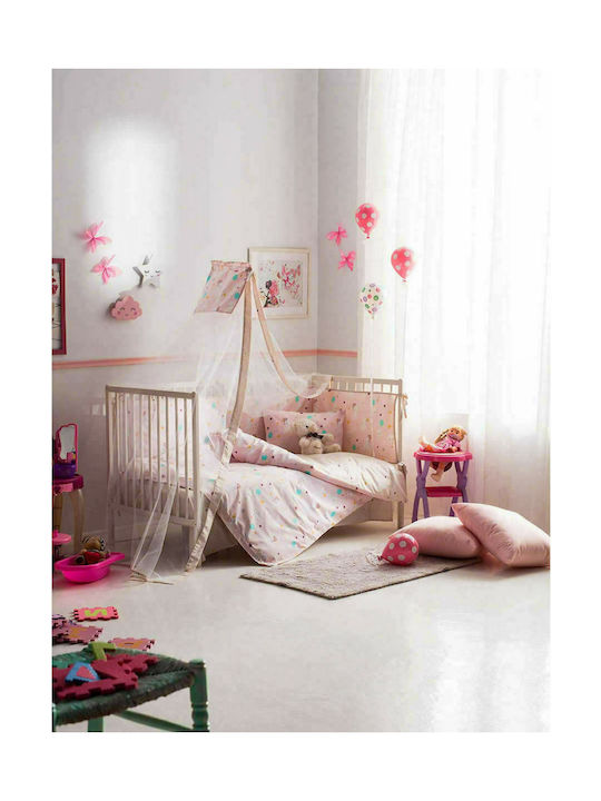 Vesta Home Baby Duvet Cover Set With Pillowcase Cat Pink 120x160cm