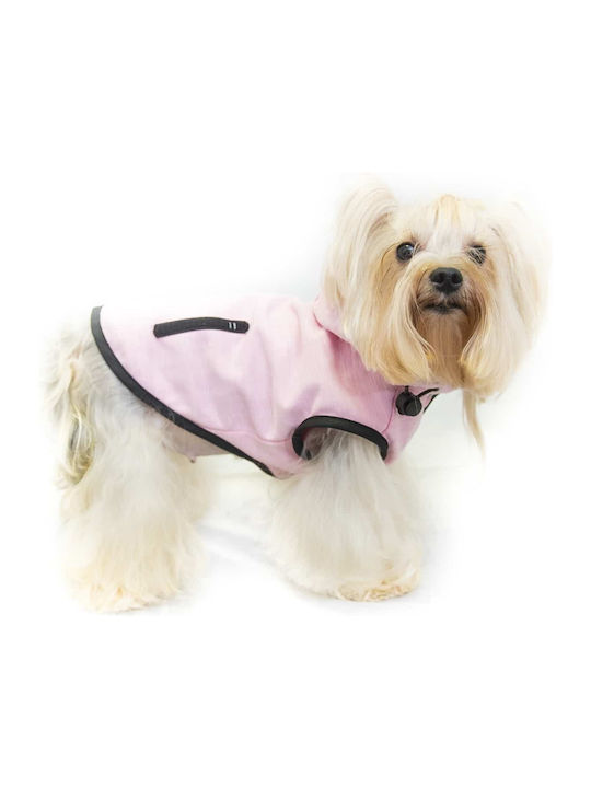 Pet Camelot Hundemantel Kapuzen Rosa mit Rückenlänge 35 cm.