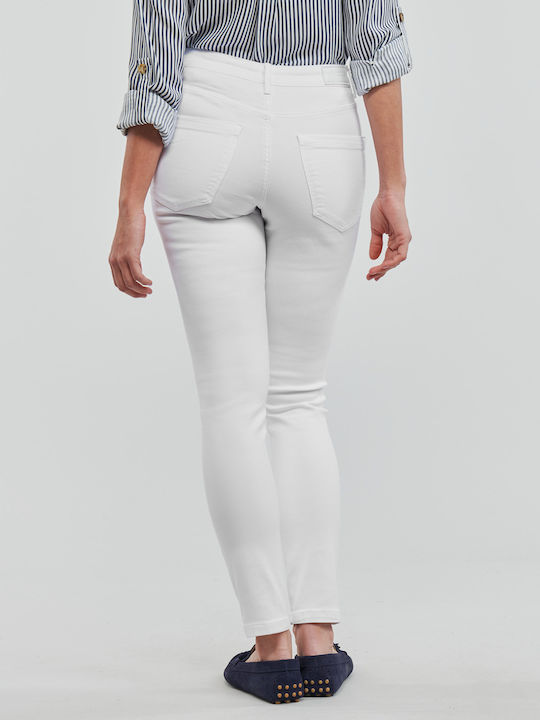 Sophia Talie înaltă Blugi de damă cu croială skinny Alb