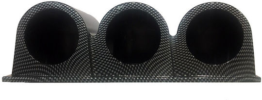 Auto Gauge Βάση Οργάνων Αυτοκινήτου Τριπλή 3 x 52mm Carbon