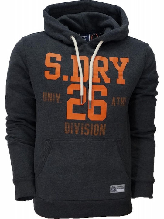 Track & Field Sweatshirt with Hood Charcoal Marl