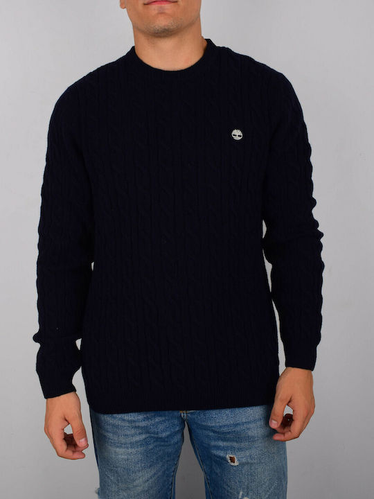 Lambwool Cable Πουλόβερ Μακρυμάνικο Navy Μπλε