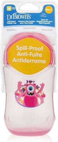 Dr. Brown's Cana de antrenament pentru bebeluși Plastic Roz pentru 9m+m+ 270ml TC 91001