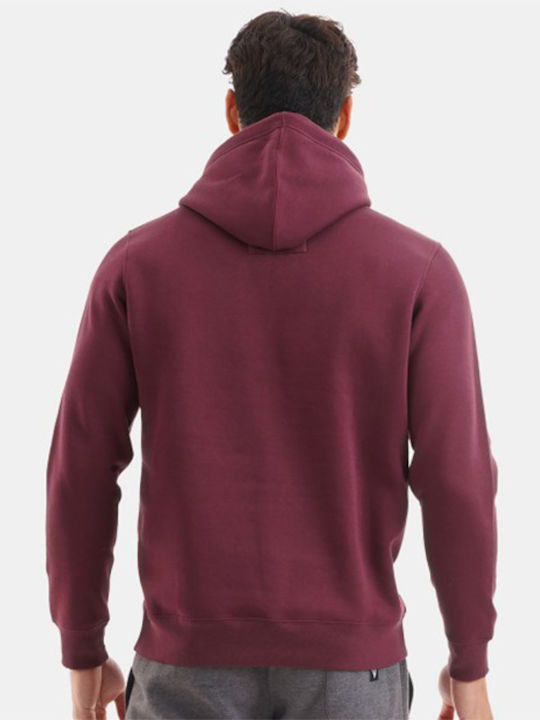 Magnetic North Men's Sweatshirt with Hood and Pockets Burgundy