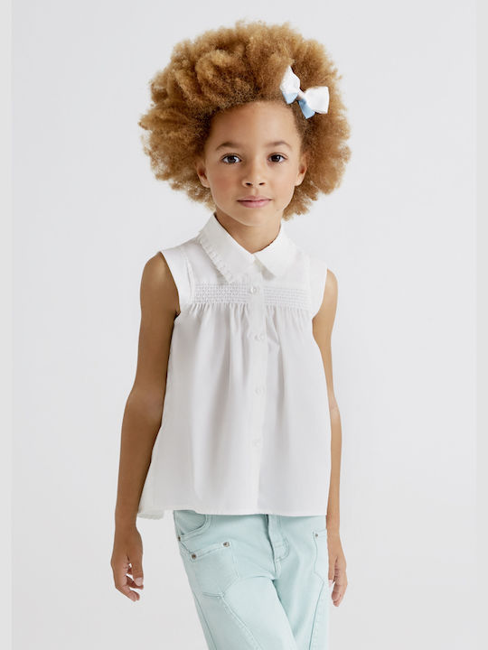 Mayoral Kids' Shirt Sleeveless Ecru