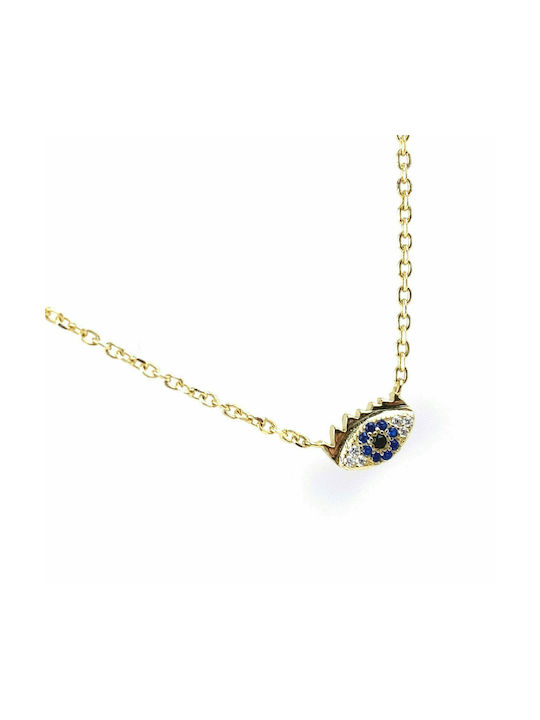 Necklace with silver 925° gold-plated eye