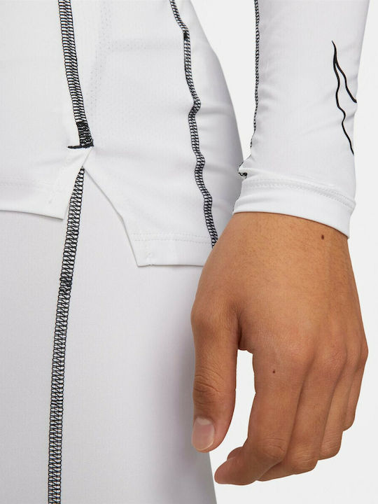 Nike Pro Dri-Fit Ανδρική Ισοθερμική Μακρυμάνικη Μπλούζα Λευκή