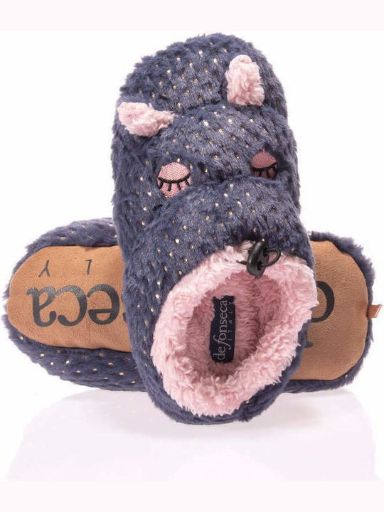 De Fonseca Bologna I W749 Animal Women's Slippers In Blue Colour