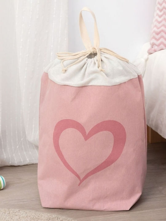 Kiokids Kids Fabric Storage Bag Heart Pink 48x20x43cm