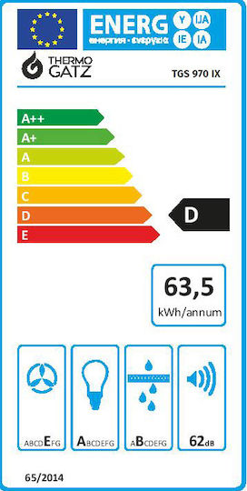 Thermogatz TGS 970 IX Kamin-Dunstabzug 60cm Inox