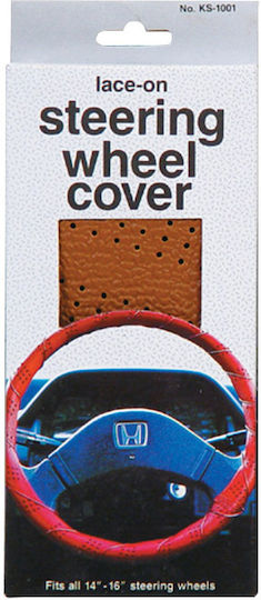 Auto Gs Car Steering Wheel Cover Tailored with Diameter 38cm made of Leatherette Brown