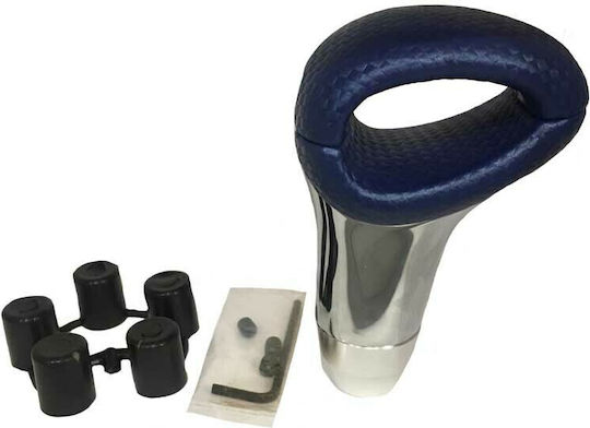 Auto Gs Shift Knob Ταχυτήτων με Τρύπα Οβάλ Universal Νίκελ Blue
