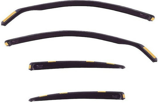 Heko Set of Windbreakers Front and Rear Car Dark Fime for Opel Mokka 4pcs