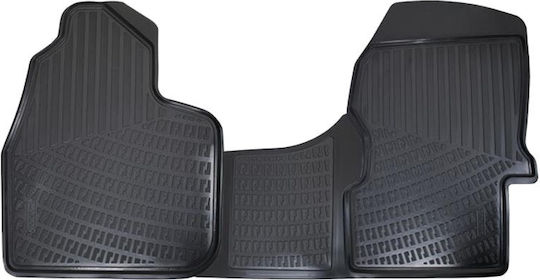 Rizline Set of Front and Rear Mats 2pcs Tray Type for Mercedes-Benz Sprinter Volkswagen Crafter 2007 Black