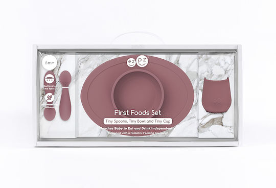 Ezpz Feeding Set Tiny made of Silicone Purple 3pcs