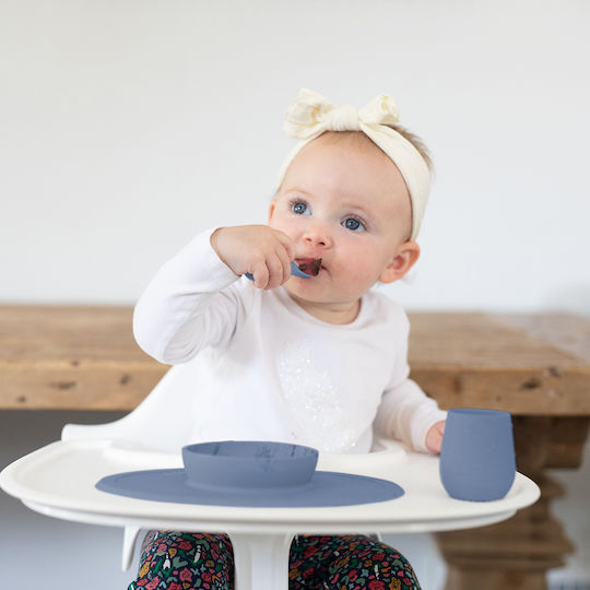 Ezpz Feeding Set Tiny made of Silicone Blue 3pcs