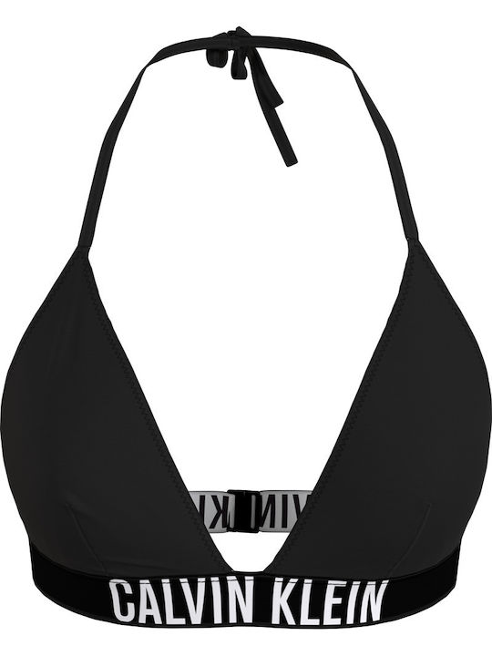 Padded Triangle Bikini Top with Adjustable Straps Black