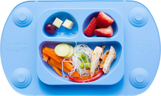 EasyTots Feeding Set made of Silicone with Non-Slip Base Light Blue 2pcs for 6+ months