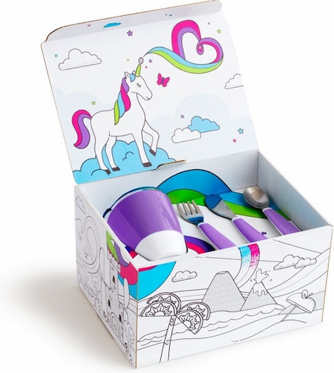Munchkin Feeding Set Splash made of Plastic with Non-Slip Base Purple 7pcs 51915