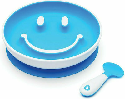 Munchkin Feeding Set made of Plastic with Non-Slip Base Blue 2pcs for 9+ months