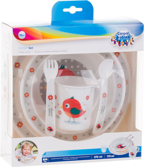 Canpol Babies Комплект за Хранене Bird от Пластмаса Червен 5бр