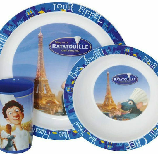 Ango Σετ Φαγητού Ratatouille από Πλαστικό Μπλε 3τμχ για 6+ μηνών