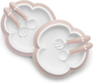 BabyBjorn Σετ Φαγητού Baby Plate Spoon And Fork από Πλαστικό Ροζ 3τμχ