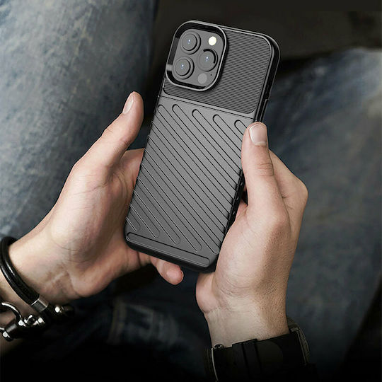 Powertech Back Cover Silicon Negru (iPhone 13 Pro Max)