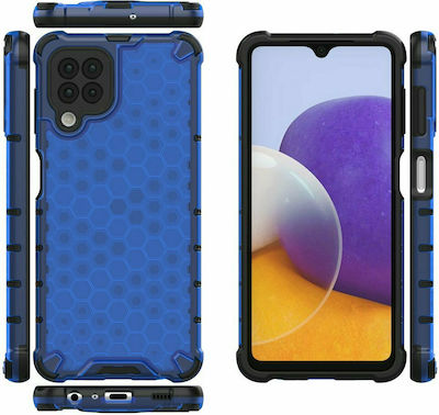 Hurtel Honeycomb Armor Silicone Back Cover Durable Blue (Galaxy A22 4G)