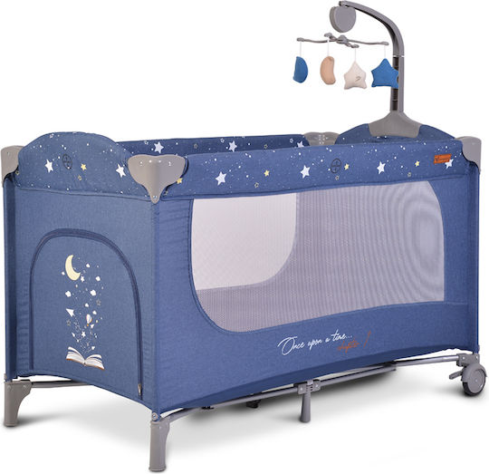 Cangaroo Once Upon A Time Παρκοκρέβατο 2 Επιπέδων με Στρώμα Jeans 125x62cm
