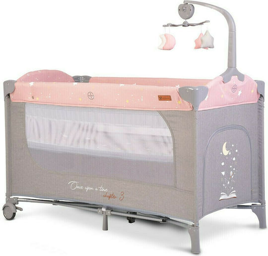 Cangaroo Once Upon A Time Loc de joacă 3 Nivele cu Schimbător & Saltea Roz 125x62cm
