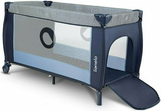 Lionelo Sven Plus Loc de joacă 2 Nivele cu Schimbător & Saltea Albastru marin 127x65cm