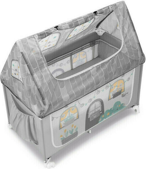 Cam Loc de joacă 2 Nivele cu Saltea Bej 128.5x73cm