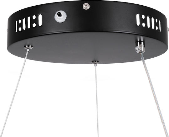 GloboStar Nemesis Κρεμαστό Φωτιστικό Μαύρο LED με Ρυθμιζόμενο Λευκό Φως 40x40εκ.