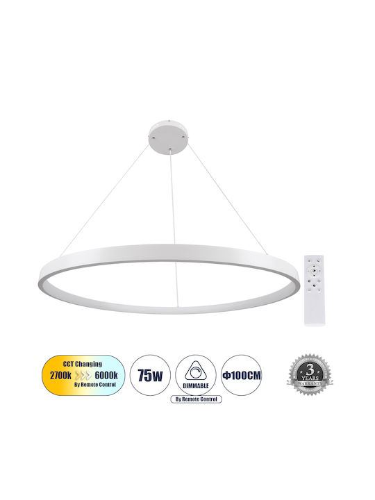 GloboStar Nemesis Pendant Light White 106x106cm