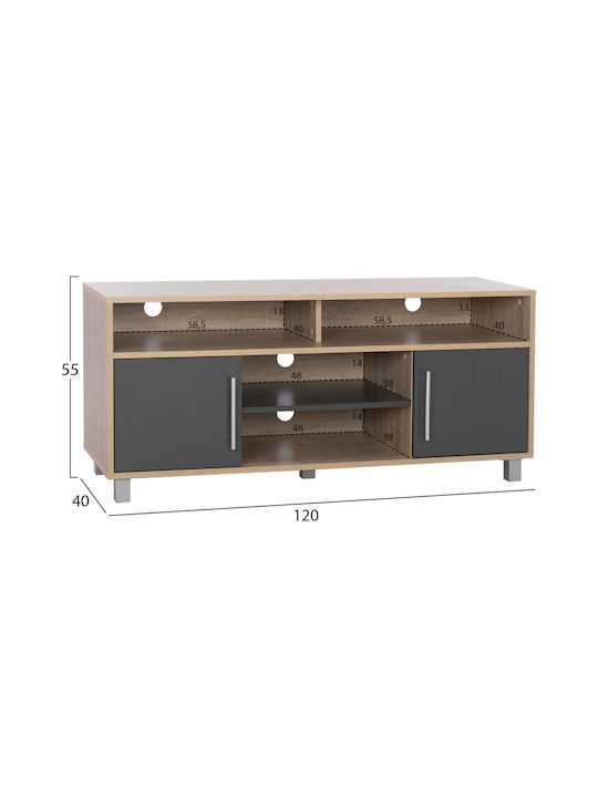 TV Stand Danna Sonoma - Grey L120xD40xH55cm