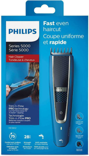 Philips Series 5000 Rechargeable Hair Clipper Blue HC5612/15