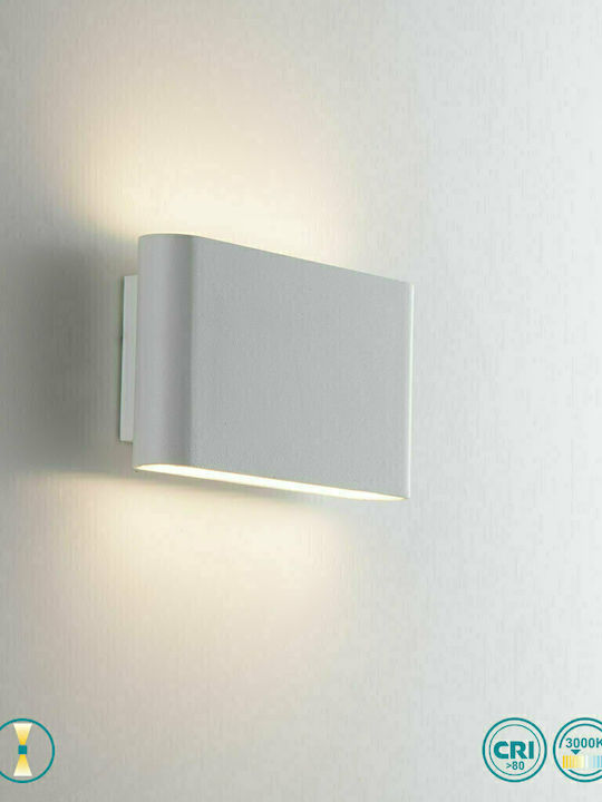 Fan Europe Gamma Wandmontierte Außen-Deckenleuchte LED IP54 5W mit Warmweiß Licht Doppelstrahl 17x9x4εκ.