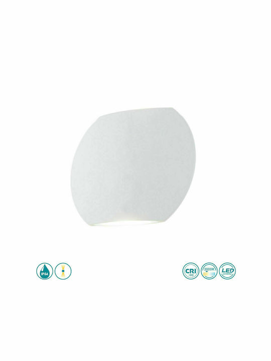 Fan Europe Miura Wandmontierte Außen-Deckenleuchte LED IP54 3W mit Warmweiß Licht Doppelstrahl 16x12.8x3.5εκ.