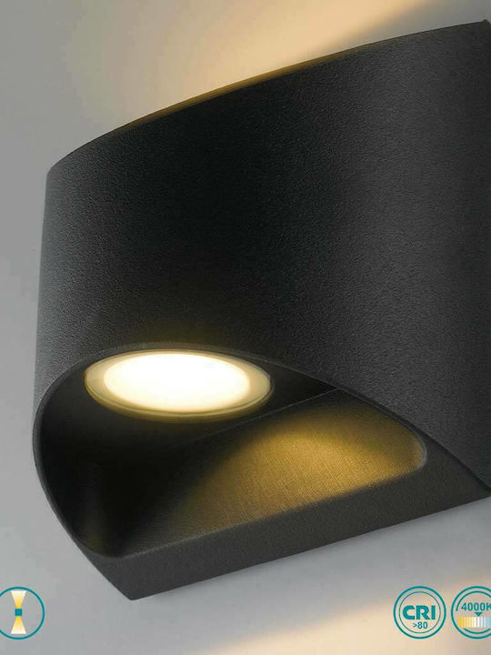 Fan Europe Veyron Wall-Mounted Outdoor Ceiling Light LED IP54 7W with Natural White Light Double Beam 12.3x13x6.9εκ.
