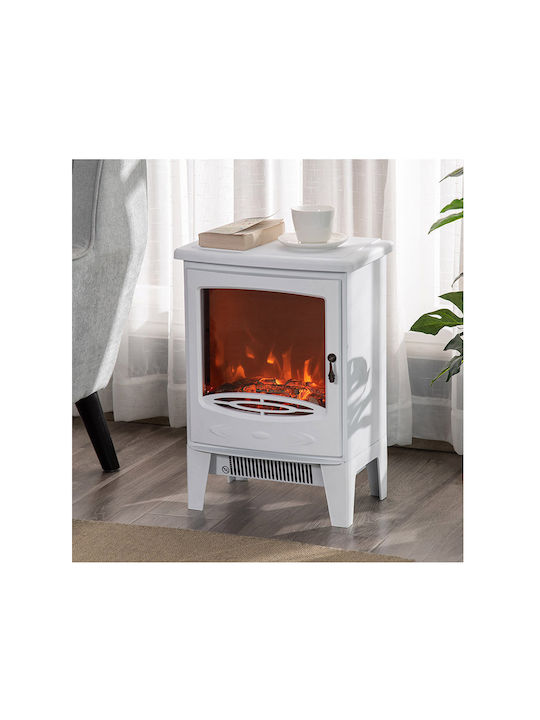 HomCom De podea Șemineu electric 1800W 39x54.8cm Alb