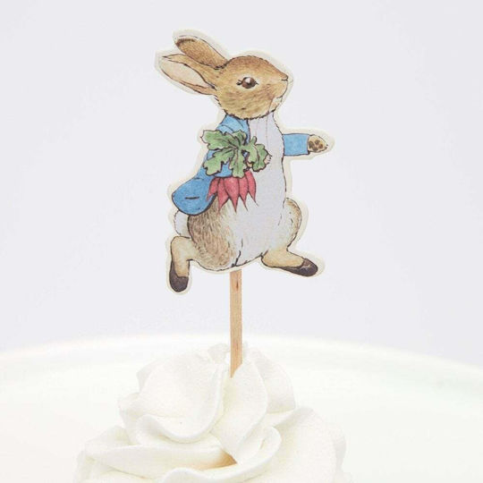 Meri Meri Комплект За Къпкейкове Peter Rabbit Декорация На Сладкиши За Парти 24 Бройки