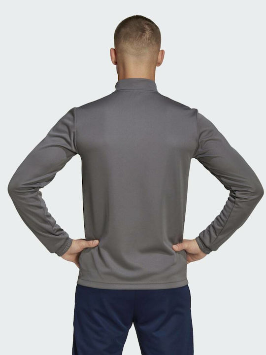 Adidas Entrada 22 Men's Athletic Long Sleeve Blouse with Zipper Gray