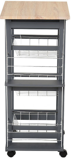 HomCom HomCom Küchenwagen Hölzernes 6 Ebenen Graue 47x37x83cm