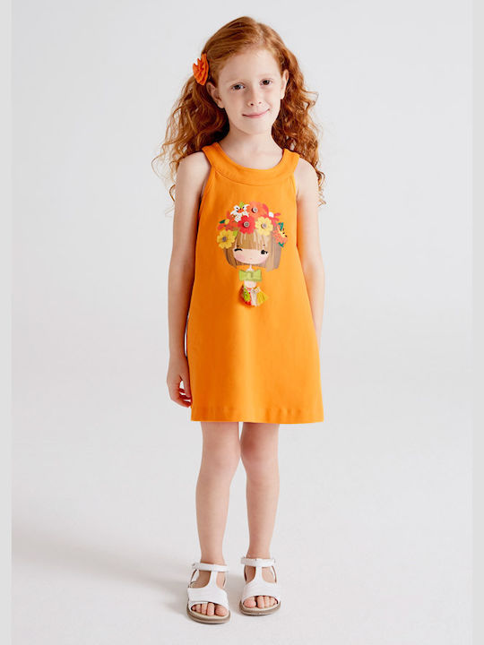 Mayoral Παιδικό Φόρεμα Αμάνικο Πορτοκαλί