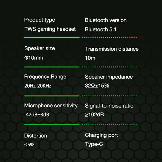 Lenovo XT92 In-ear Bluetooth Handsfree Ακουστικά με Θήκη Φόρτισης Μαύρα