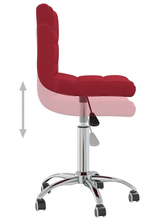 Swivel Visitor Chair with Wheels Μπορντό 40x47x74.5cm
