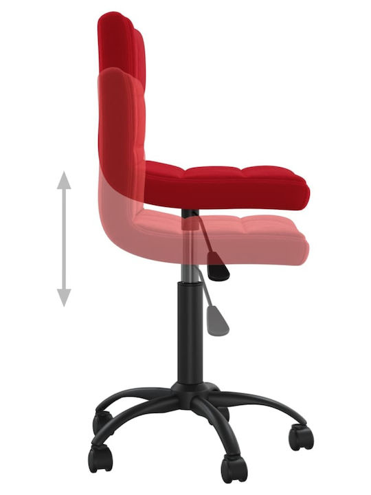 Rotativă Scaun Vizitator cu Roți Roșu 40x47x76cm 1buc